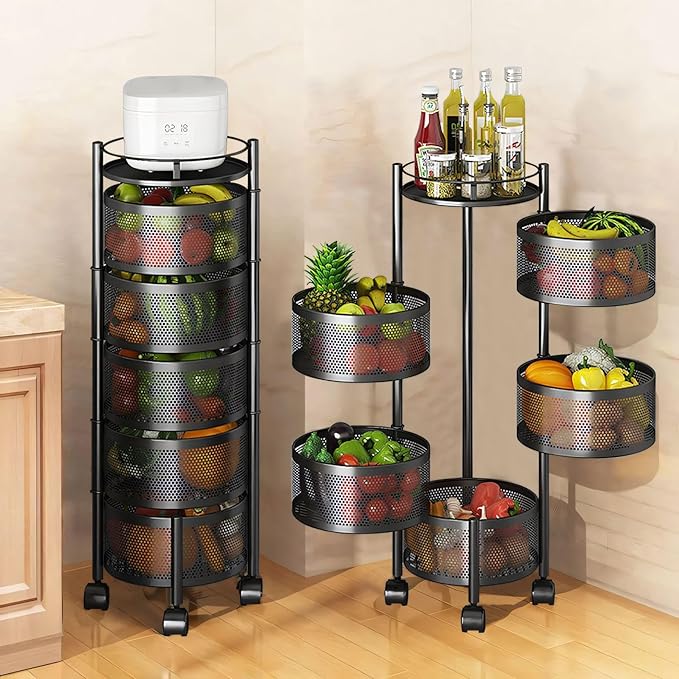 Étagère multifonction à roulettes 5 niveaux