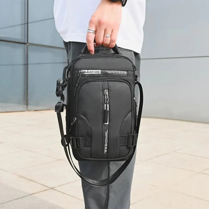 Sac À Bandoulière Avec 6 Poches Unisex Étanche Avec Port De Charge Usb