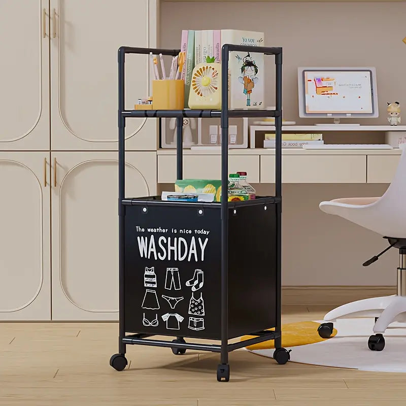 Panier à linge extensible avec cadre en métal pliable à plusieurs couches