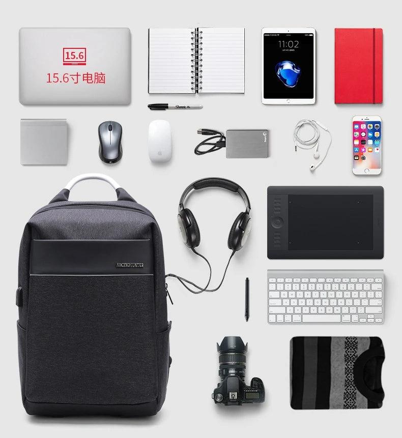 Sac à Dos de Voyage Résistant à l'Eau avec Port USB et Compartiment Laptop 16”
