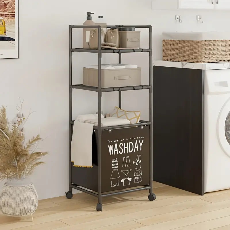 Panier à linge extensible avec cadre en métal pliable à plusieurs couches