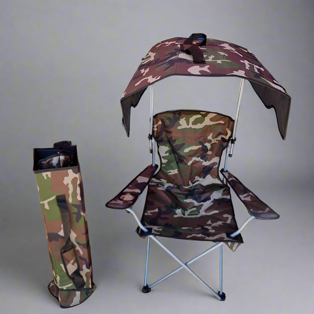 Chaise de camping confortable avec parasol réglable
