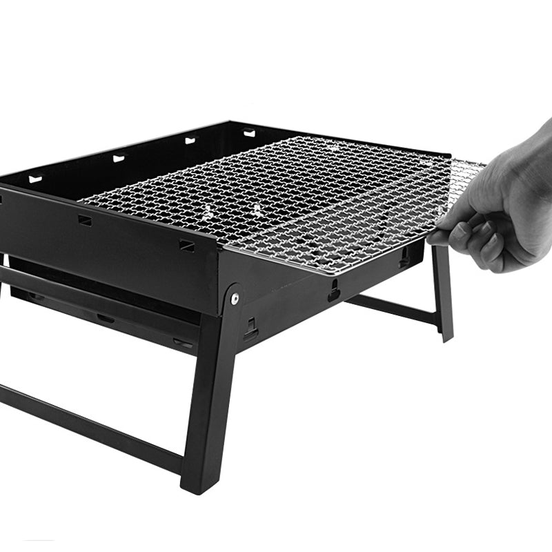 Support de barbecue extérieur portable, acier inoxydable pliant.