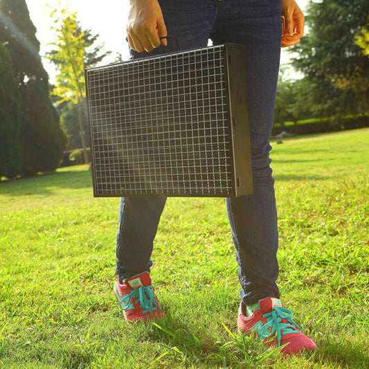 Support de barbecue extérieur portable, acier inoxydable pliant.