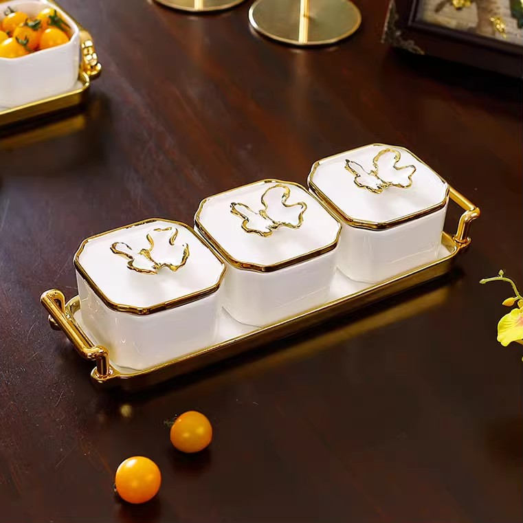 Assiette de fruits en céramique européenne haut de gamme