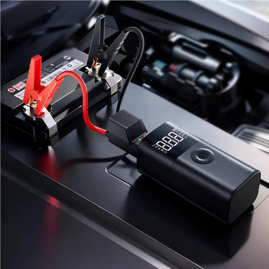 Démarreur de secours avec pompe à air et lampe de poche