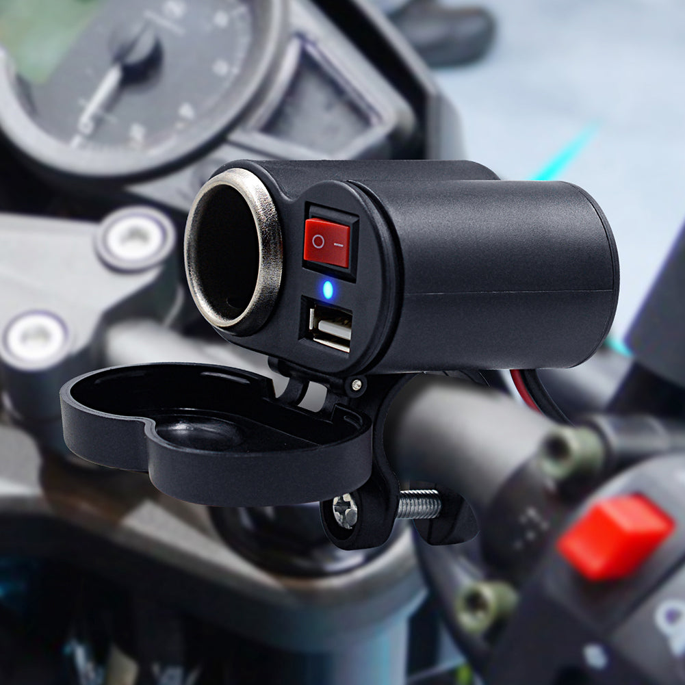 Chargeur USB multifonctionnel pour motos et téléphones portables.