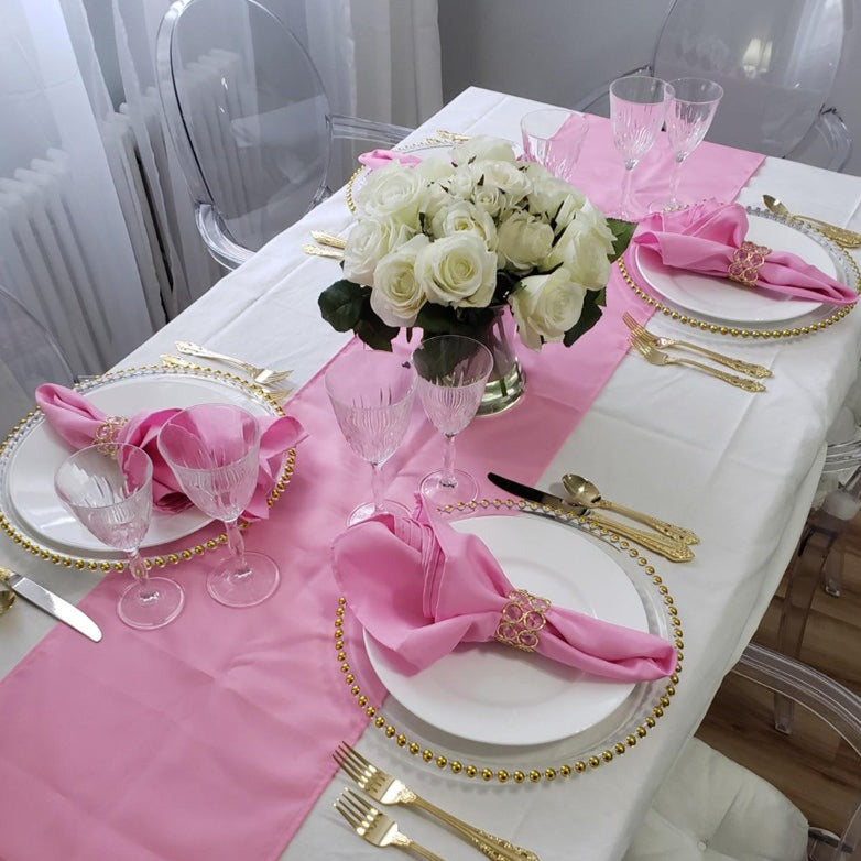 Assiettes de chargement en plastique avec bordure dorée perlé N