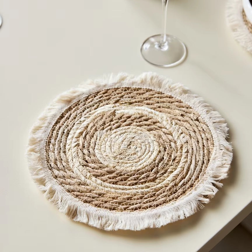 Napperons ronds en rotin de 6 pièces