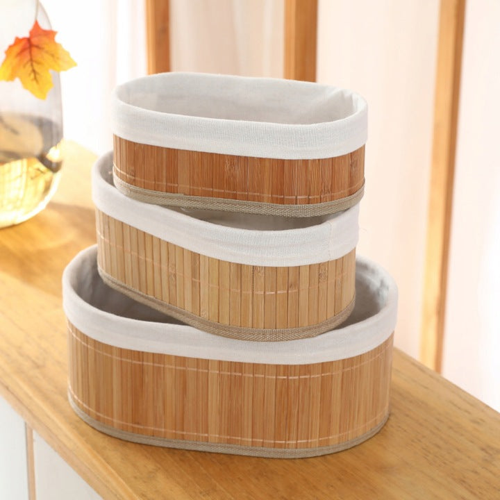 Lot de 3 paniers de Rangement en Bambou