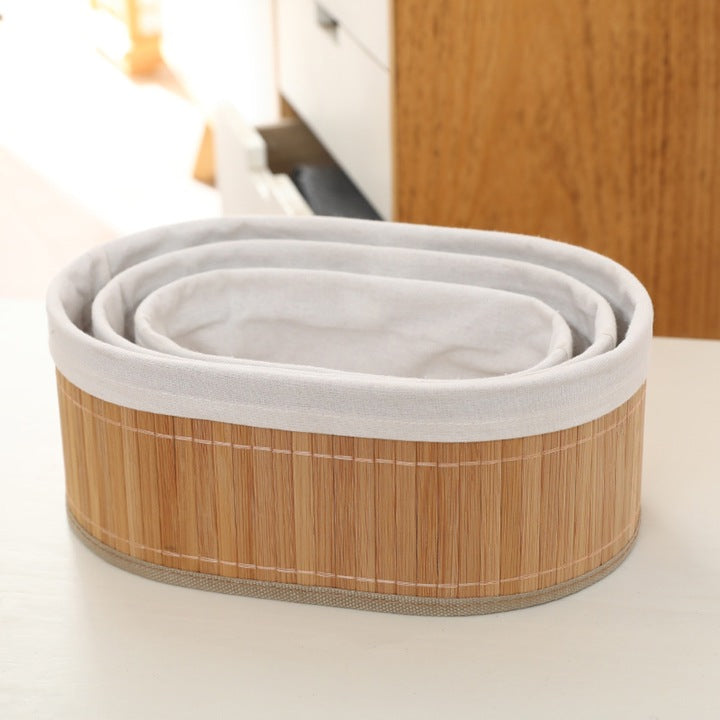 Lot de 3 paniers de Rangement en Bambou