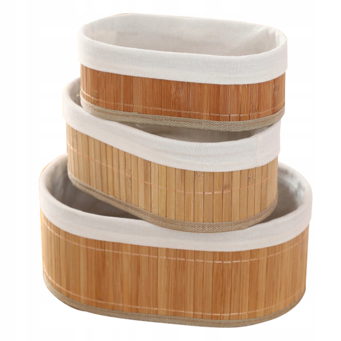 Lot de 3 paniers de Rangement en Bambou