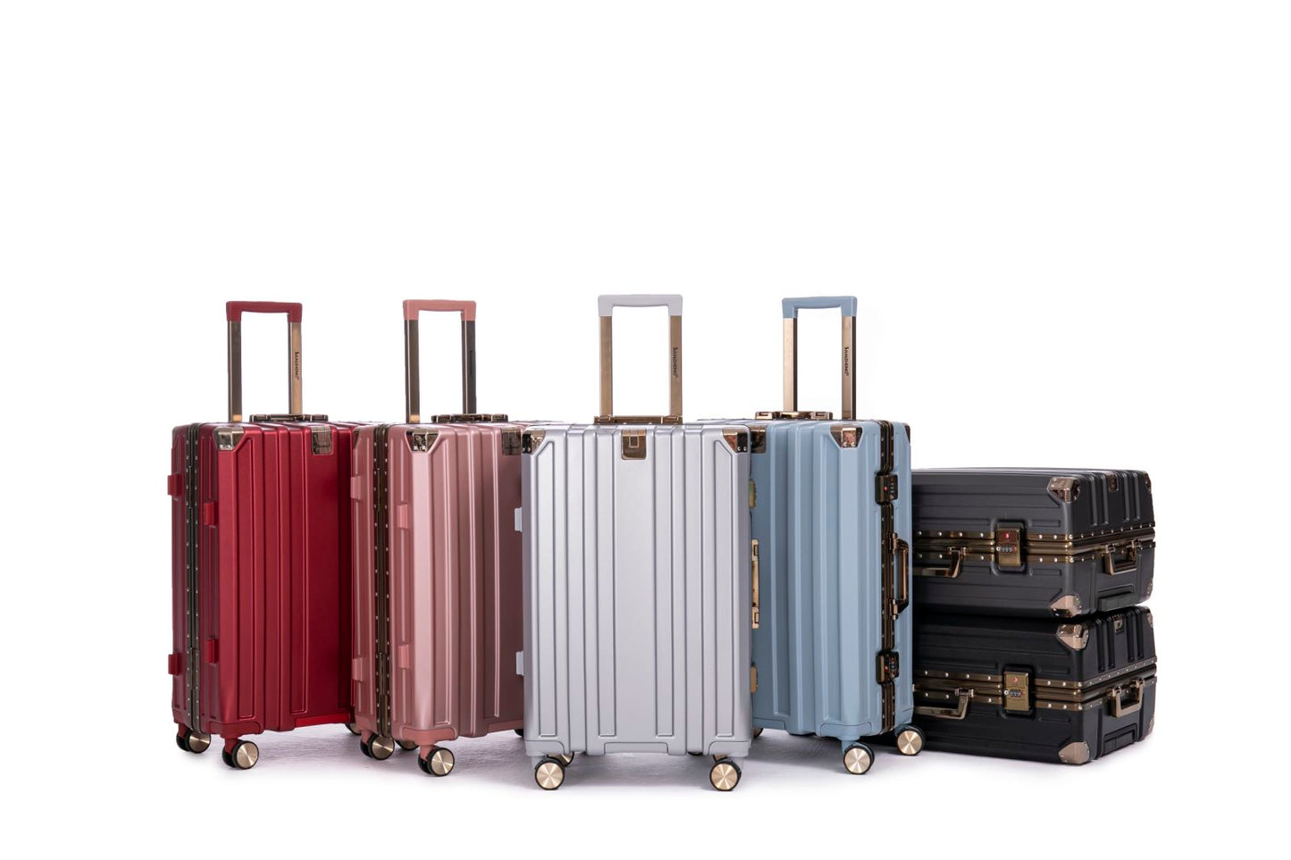 Ensemble de bagages de luxe en aluminium, 3 pièces