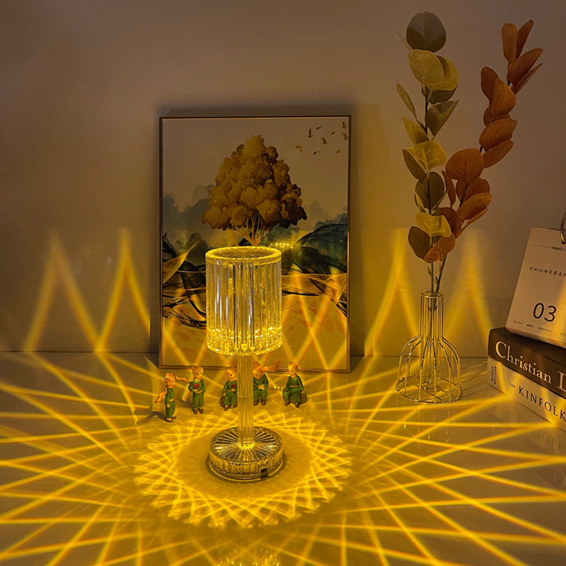 Lampe de Table en Cristal Diamant Élégante et Rechargeable
