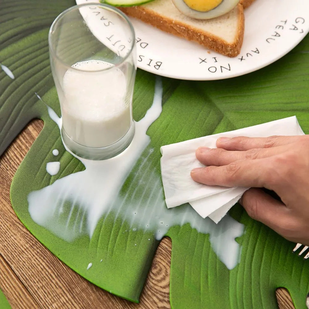 Élégance Naturelle : Les Sets de Table Eva Leaf Placemat ( 4 pièces )