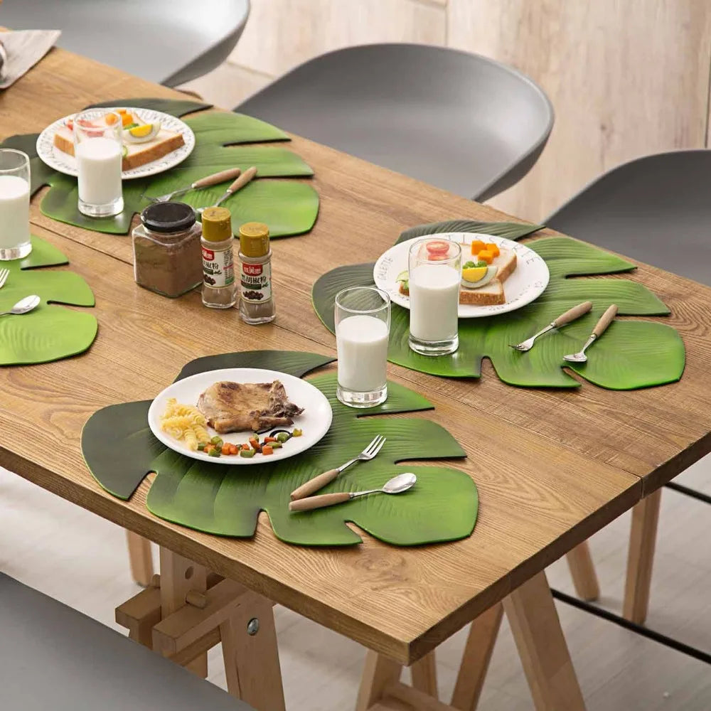 Élégance Naturelle : Les Sets de Table Eva Leaf Placemat ( 4 pièces )