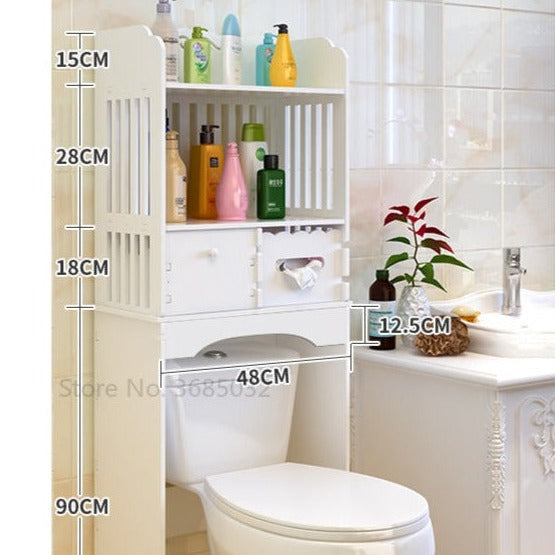 Rangement pratique pour toilettes, économiseur d'espace.