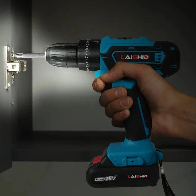 Perceuse Électrique Sans Fil, avec Lumière LED