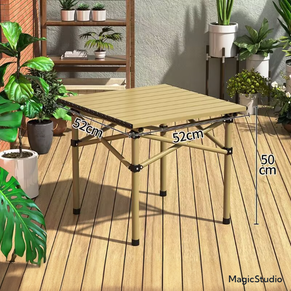 Table de Camping pliante, avec 4 chaises et sac de transport.