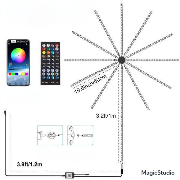Bande lumineuse LED intelligente pour feux d'artifice