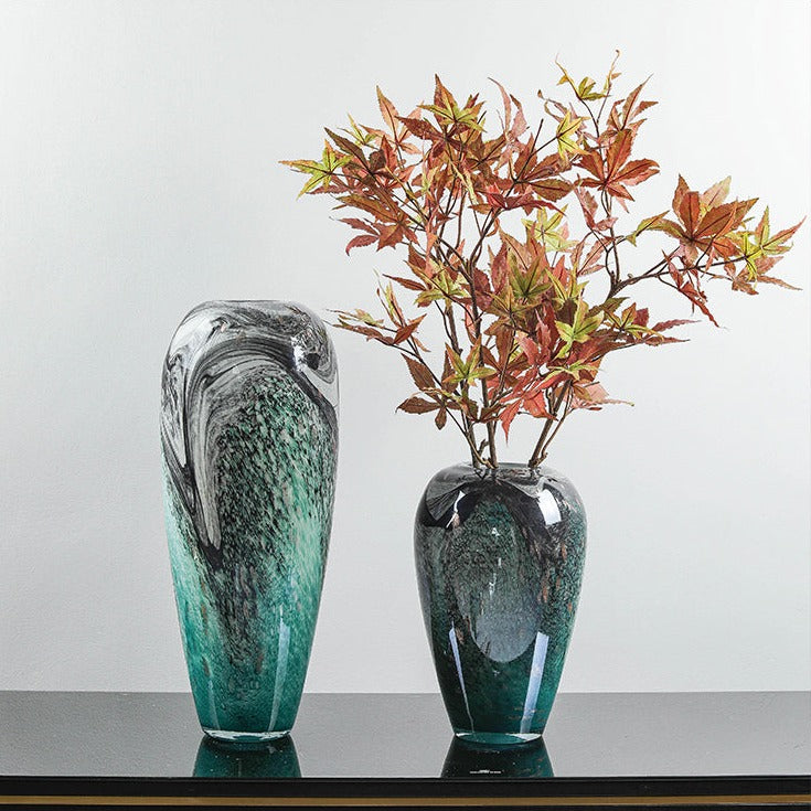 Vase en verre fait à la main, moderne, minimaliste. ( 2 pièces )