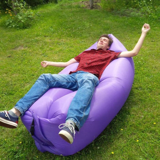 Canapé paresseux d'air de tissu de polyester pour le camping extérieur et la plage