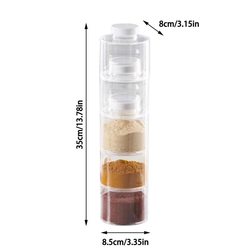 Ensemble de Rangement d'Épices Empilables avec Sel et Poivre en Bouteilles de Verre Transparent