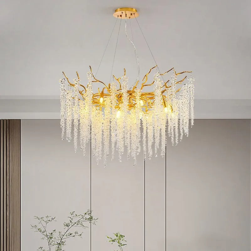 Lustre Arbre en Cristal Moderne de Luxe