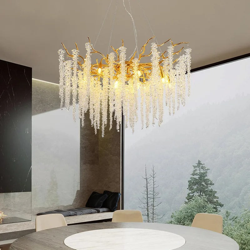 Lustre Arbre en Cristal Moderne de Luxe