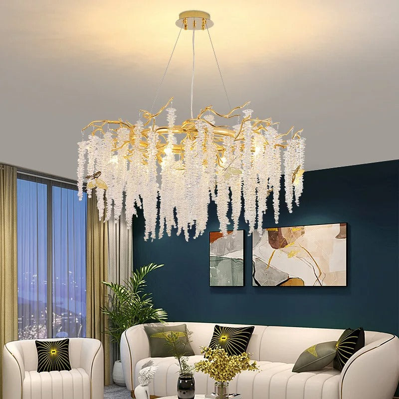 Lustre Arbre en Cristal Moderne de Luxe