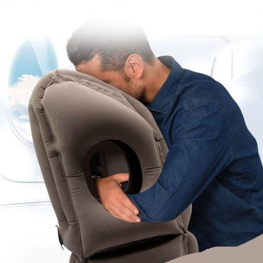 Oreiller de voyage et appui-tête gonflables confortables .