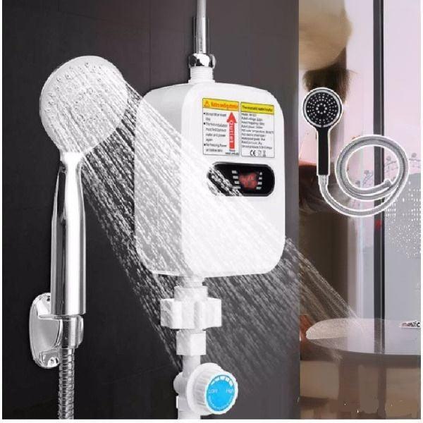 Mini Chauffe-Eau Instantané 3500 W 230 V Chauffe-Eau Électrique avec Pommeau de Douche Chauffage