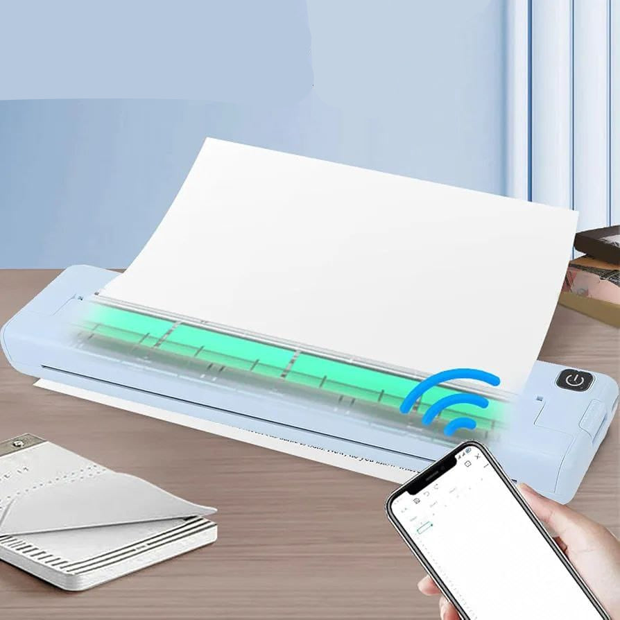 Imprimante A4 Portable , Mini Imprimante Thermique Bluetooth pour Voyage et Usage Domestique