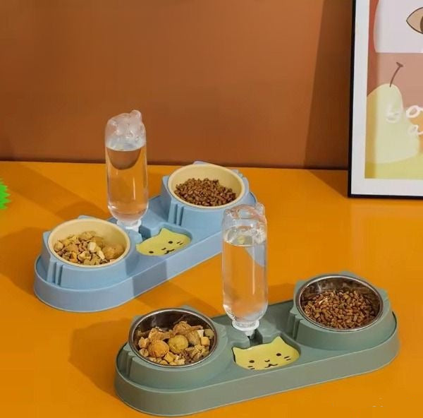 Distributeur d'Eau et de Nourriture pour Chien et Chat – 3 en 1