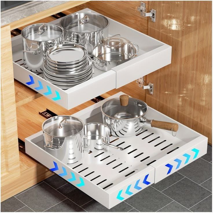 Organiseur de placard extensible avec tiroirs coulissants