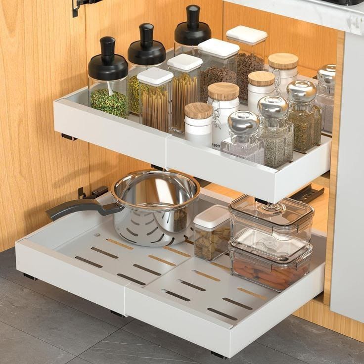 Organiseur de placard extensible avec tiroirs coulissants