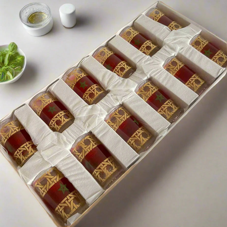 Coffret de 12 Verres à Thé Marocains