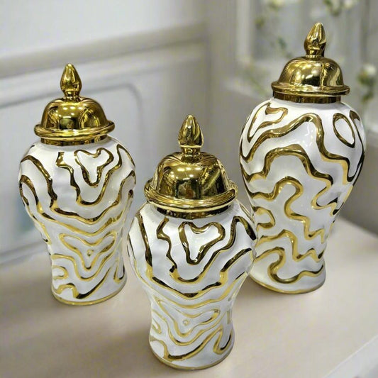 Pot à gingembre en porcelaine avec couvercle