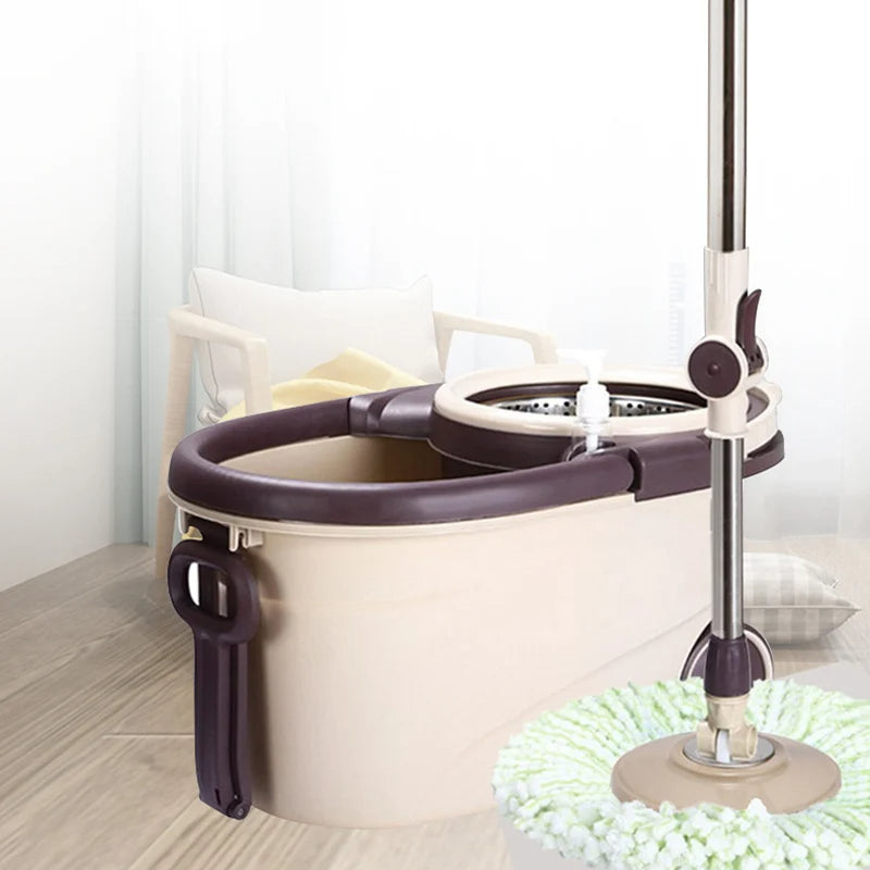 Machine de nettoyage et de nettoyage des sols à balai rotatif à 360° avec 2 recharges en microfibre