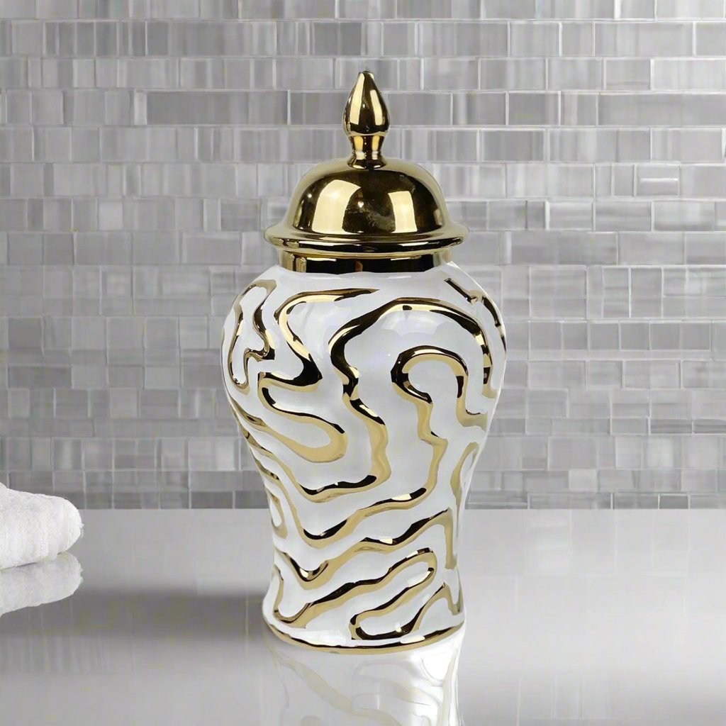 Pot à gingembre en porcelaine avec couvercle
