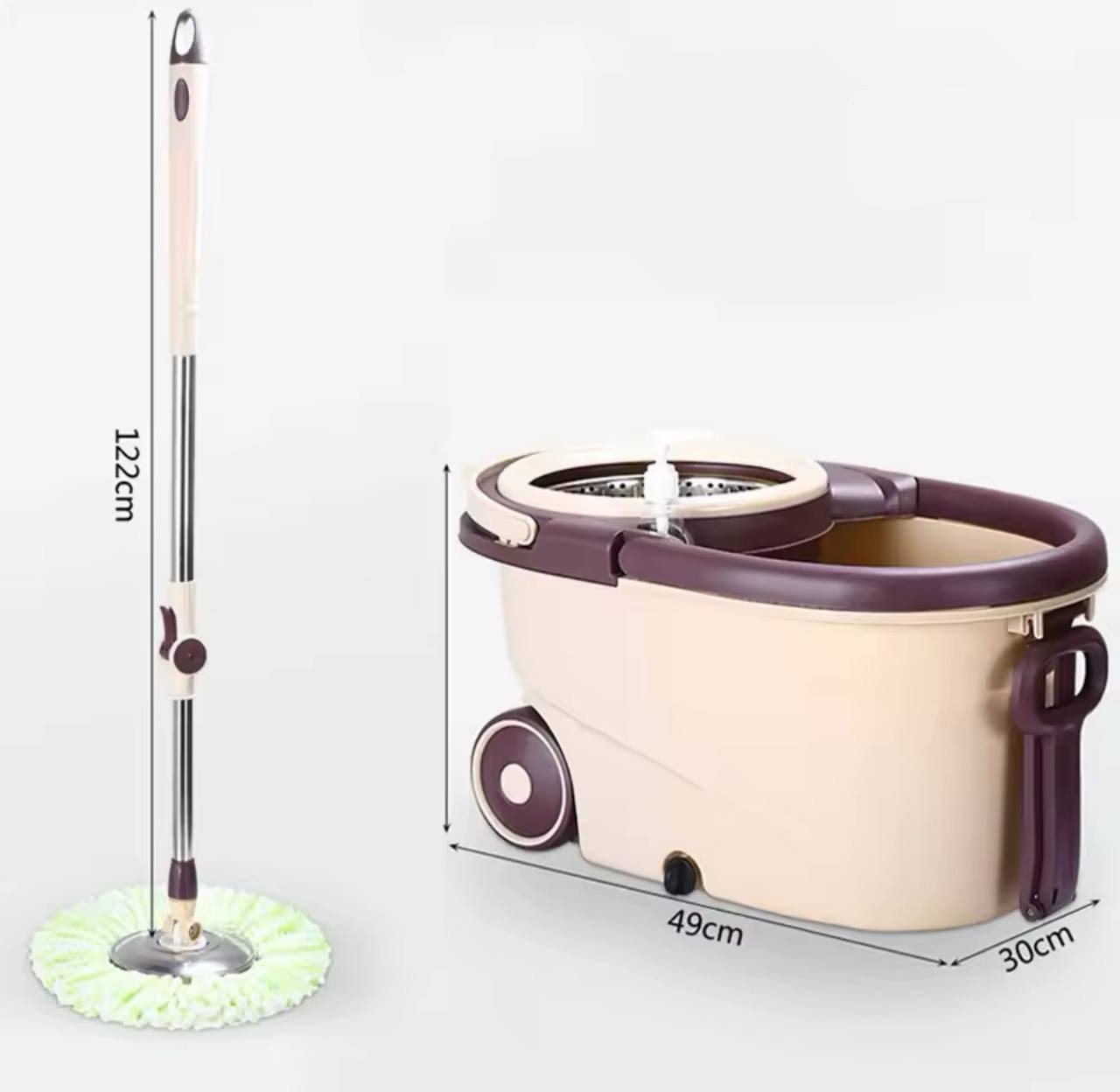 Machine de nettoyage et de nettoyage des sols à balai rotatif à 360° avec 2 recharges en microfibre