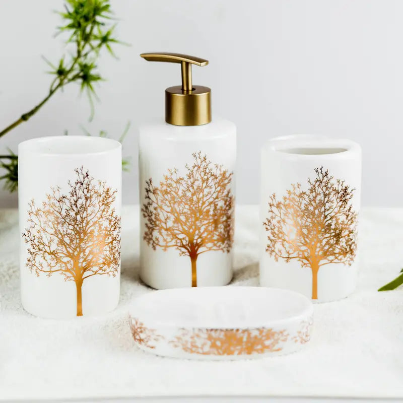 Ensemble d'Accessoires de Salle de Bain en Céramique 4 Pièces