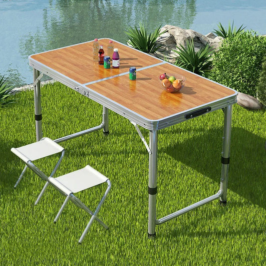 Table de Camping Pliable en Bambou