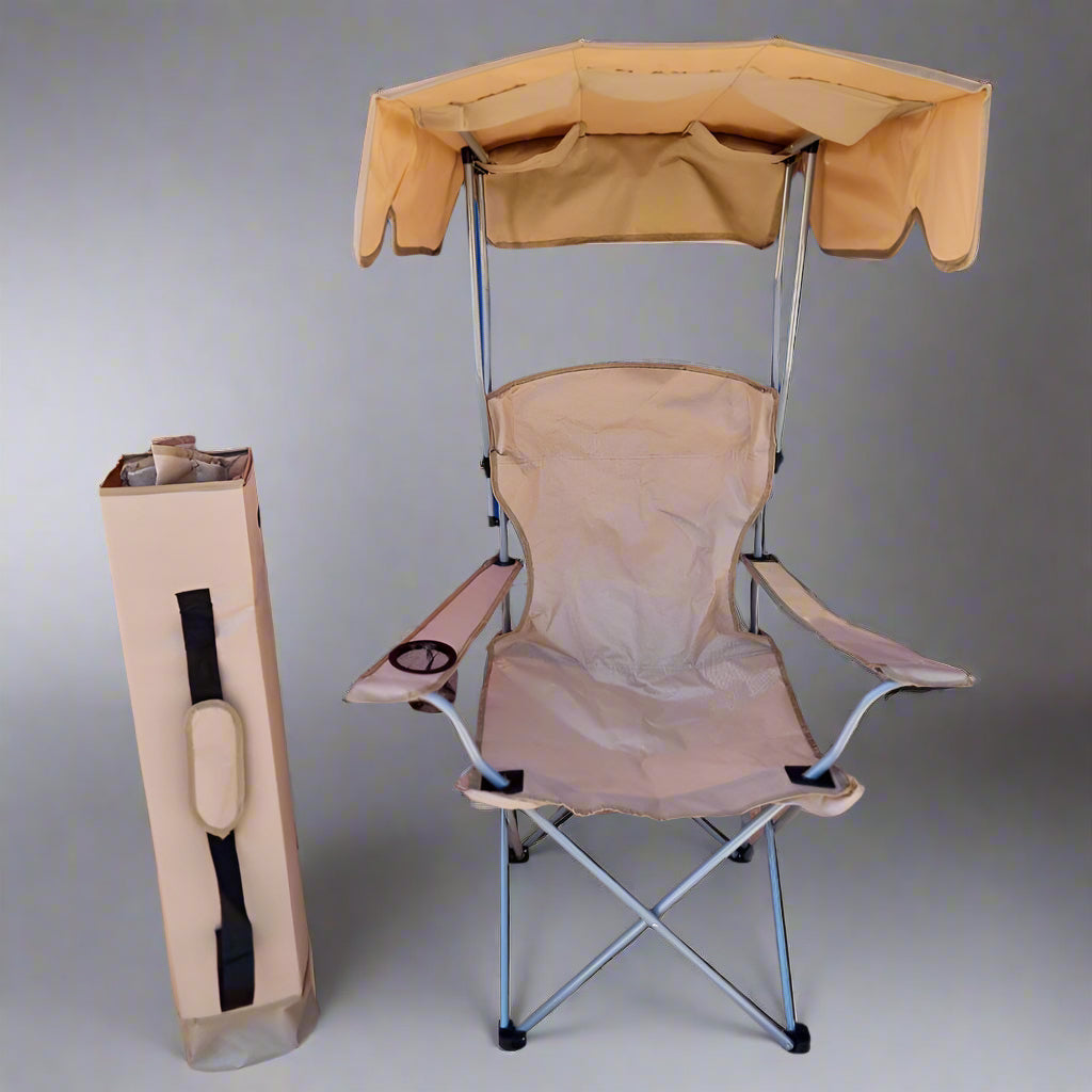 Chaise de camping confortable avec parasol réglable