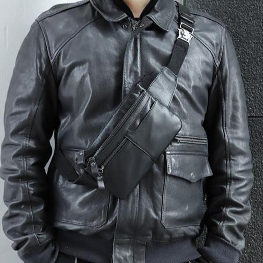 Sac en cuir véritable pour hommes; Fait à la main.