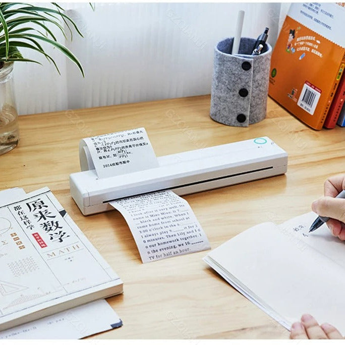Imprimante A4 Portable , Mini Imprimante Thermique Bluetooth pour Voyage et Usage Domestique