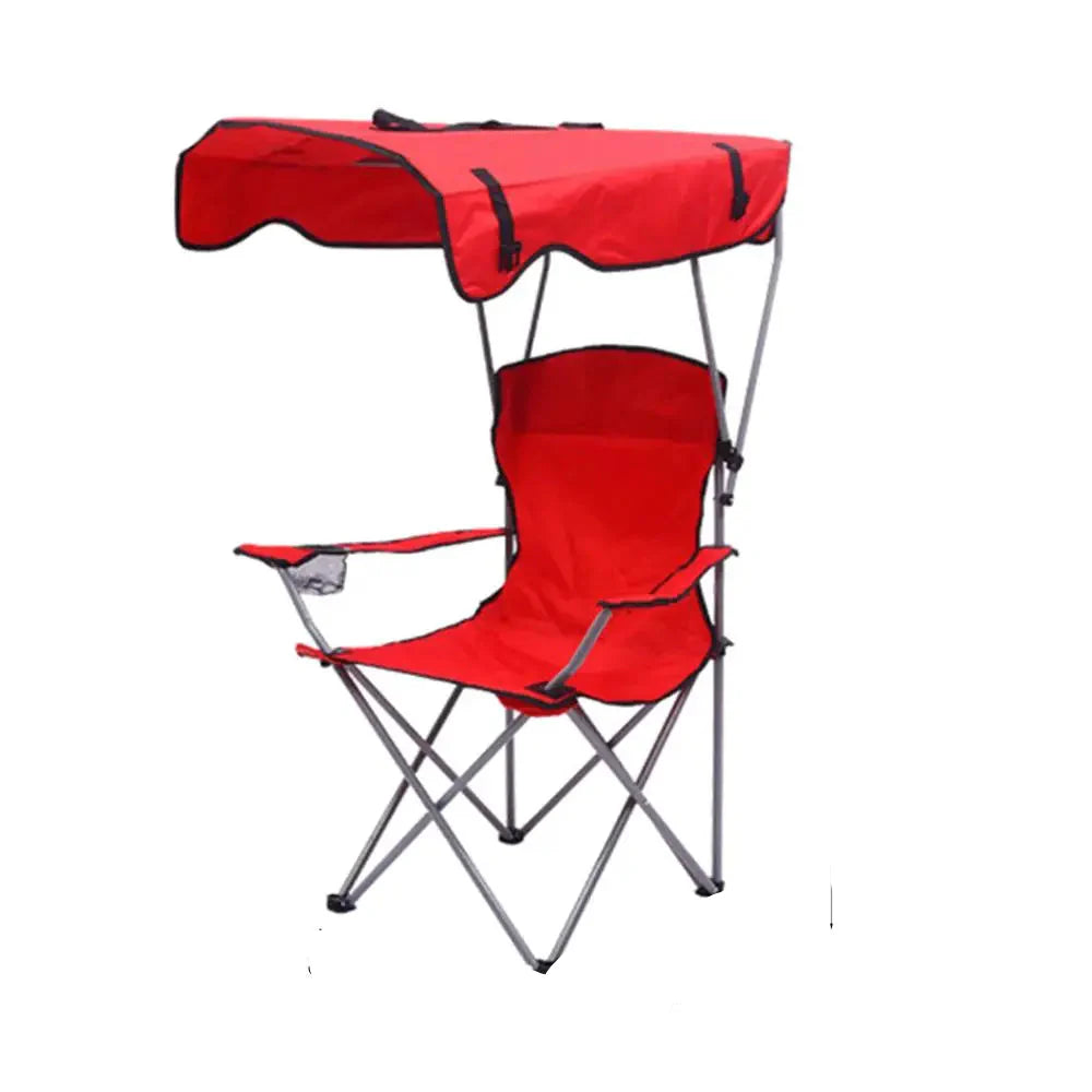 Chaise de camping confortable avec parasol réglable