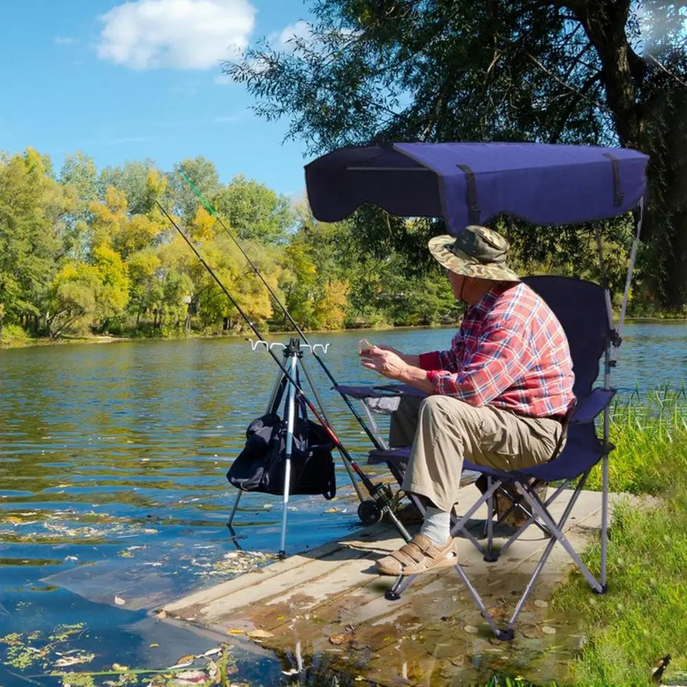 Chaise de camping confortable avec parasol réglable