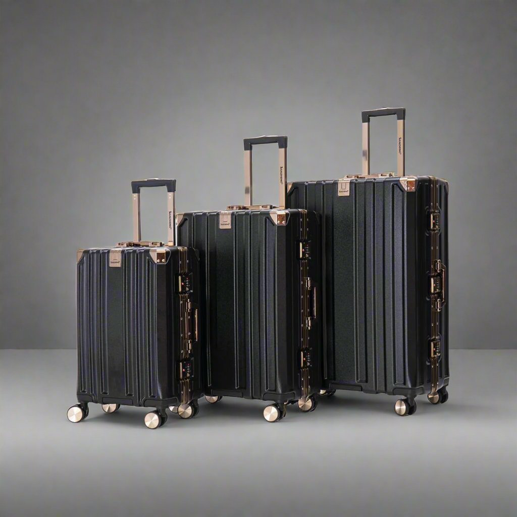 Ensemble de bagages de luxe en aluminium, 3 pièces