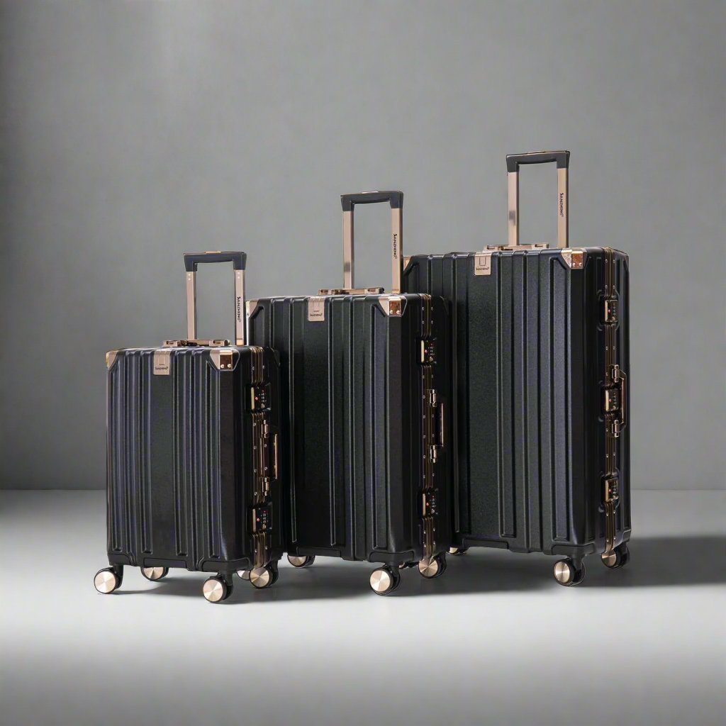Ensemble de bagages de luxe en aluminium, 3 pièces
